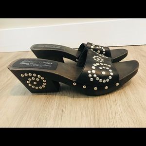 Donald J Pliner black studded clogs 10
